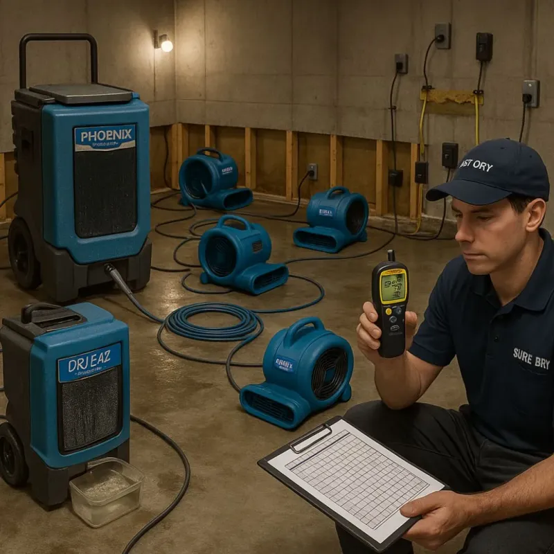 Structural Drying and Dehumidification process in Leisure Knoll, NJ
